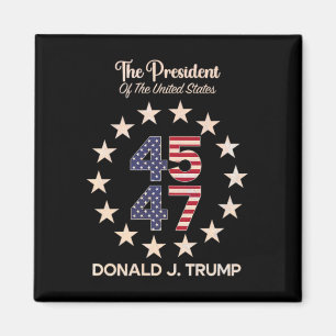 45 47 Donald Trump 2024 American Flag (on Byck)  Magnet