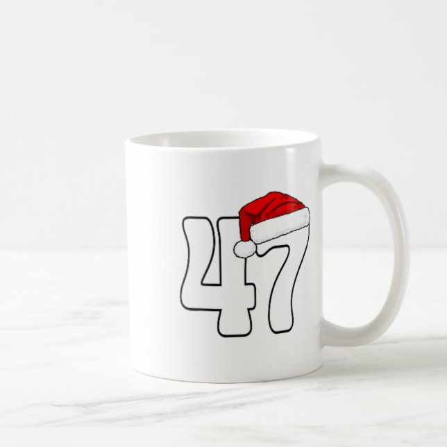 45 47 Donald Trump 2024 American Flag Santa Hat Ch Coffee Mug (Right)