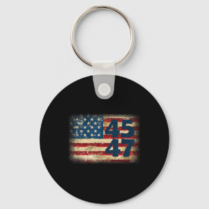 45 47 Donald Trump 2025 American Flag Key Ring