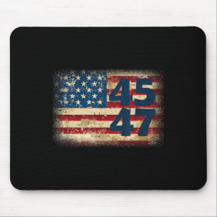 45 47 Donald Trump 2025 American Flag  Mouse Mat
