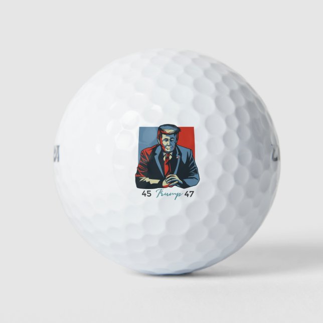 45 47 Donald Trump Anguish 2024 President Retro Golf Balls (Front)