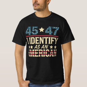 45 47 I Identify As An American Flag Trump Vintage T-Shirt