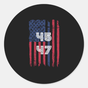 45 47 is back, ill be back funny trump classic round sticker