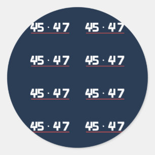45 47 Navy Repeating Number Pattern Classic Round Sticker
