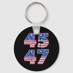 45 47 Patriotic President Trump Twice In A Lifetim Key Ring