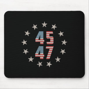45 47 President Retro Vintage Usa Flag 2024 Presid Mouse Mat