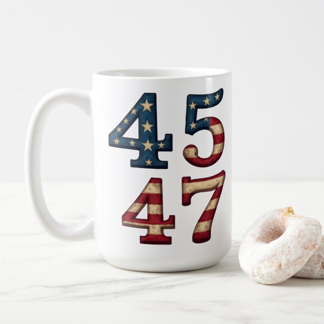 45-47 president trump coffee mug (With Donut)