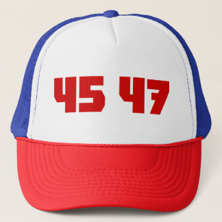 45 47 Trucker Cap With Crimson Lettering