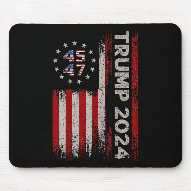 45 47 Trump 2024 American Flag 1  Mouse Mat (Front)
