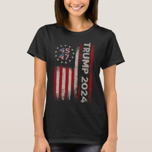 45 47 Trump 2024 American Flag 1  T-Shirt