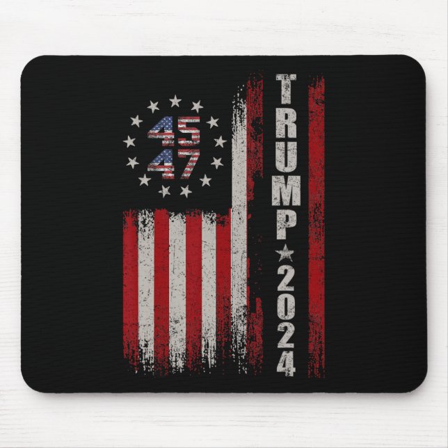 45 47 Trump 2024 American Flag  Mouse Mat (Front)
