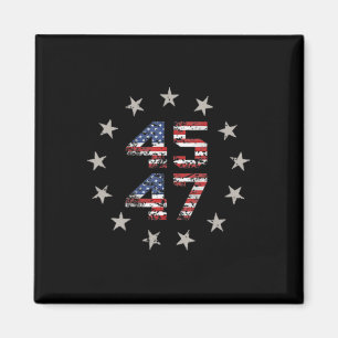 45 47 Trump 2024 American Flag (on Back) 1  Magnet