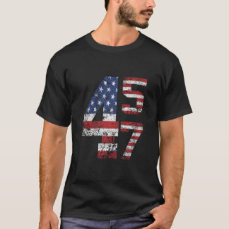 45 47 Trump 2024 American Flag T Shirt