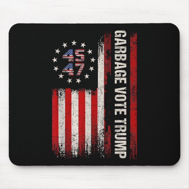 45 47 Trump 2024 Election American Flag Garbyge Vo Mouse Mat (Front)