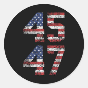 45 47 Trump 2024 Tank Top Classic Round Sticker