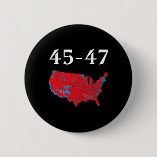 45 47 Trump Election Map 2024 6 Cm Round Badge