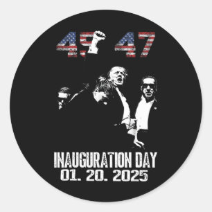 45 - 47 Trump Fight Usa Inauguration Day 2025 Vanc Classic Round Sticker