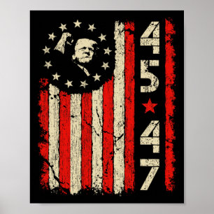 45 47 Trump President Inauguration Usa Retro Trump Poster