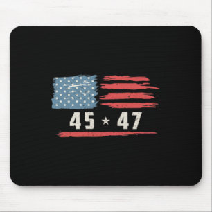 45 47 Trump President Vintage American Flag 2024 P Mouse Mat