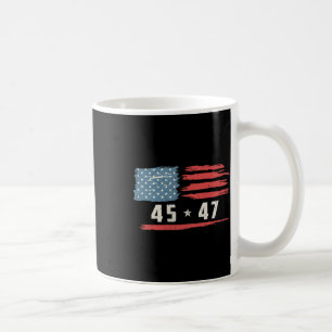 45 47 Trump President Vintage American Flag 2025 P Coffee Mug