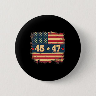 45 47 Trump President Vintage American Flag 6 Cm Round Badge