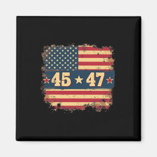 45 47 Trump President Vintage American Flag  Magnet
