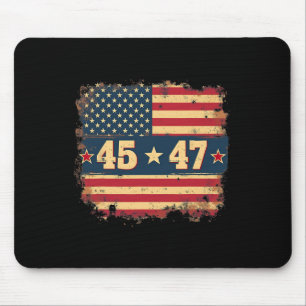 45 47 Trump President Vintage American Flag  Mouse Mat
