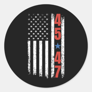 45 47 Trump President Vintage American Flag Trump Classic Round Sticker