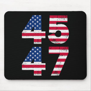 45 47 Trump President Vintage Usa American Flag Me Mouse Mat