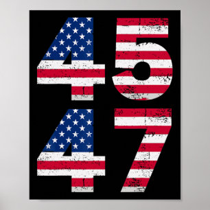 45 47 Trump President Vintage Usa American Flag Me Poster