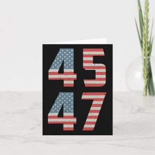 45 47 Trump Vintage Retro Usa Flag 2024 President  Card