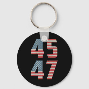 45 47 Trump Vintage Retro Usa Flag 2025 President Key Ring