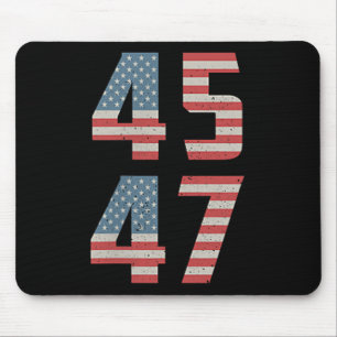 45 47 Trump Vintage Retro Usa Flag 2025 President  Mouse Mat