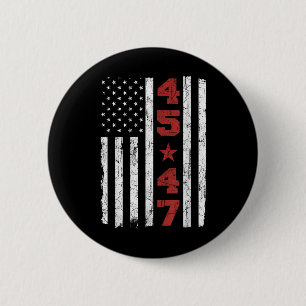 45 47 Trump Vintage Usa Flag 2025 President Electi 6 Cm Round Badge