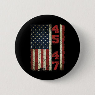 45 47 Trump Vintage Usa Flag 2025 President Electi 6 Cm Round Badge