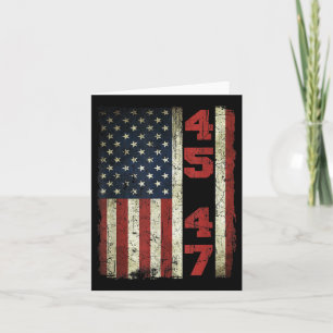 45 47 Trump Vintage Usa Flag 2025 President Electi Card