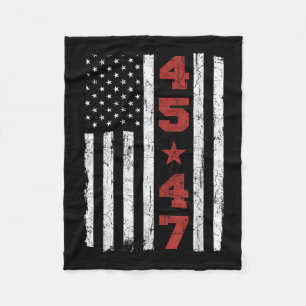 45 47 Trump Vintage Usa Flag 2025 President Electi Fleece Blanket