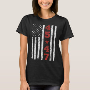 45 47 Trump Vintage Usa Flag 2025 President Electi T-Shirt