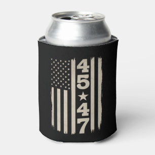 45 47 Trump Vintage USA Flag 47th President Can Cooler