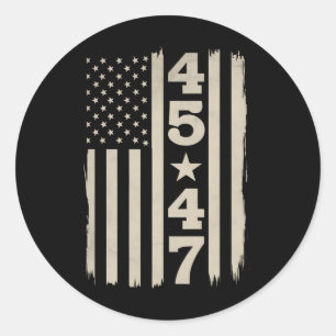45 47 Trump Vintage USA Flag 47th President Classic Round Sticker