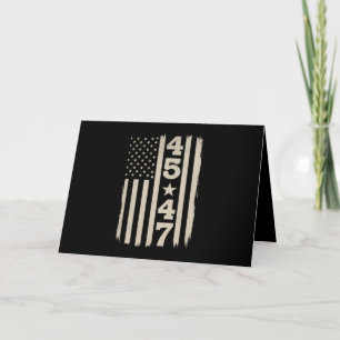 45 47 Trump Vintage USA Flag 47th President Thank You Card