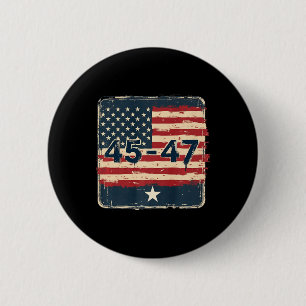 45 47 Trump Vintage Usa Flag 6 Cm Round Badge