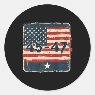 45 47 Trump Vintage Usa Flag Classic Round Sticker