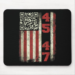45 47 Trump Vintage Usa Flag Trump Qr Dancing Code Mouse Mat
