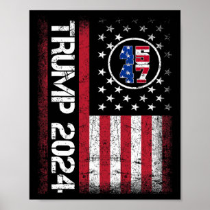 45 47 We The People 2024 Stand With American Flag Poster