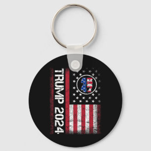 45 47 We The People Stand With American Flag Men W Key Ring