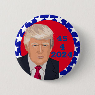 45 4 2024, Red, White and Blue Election Button