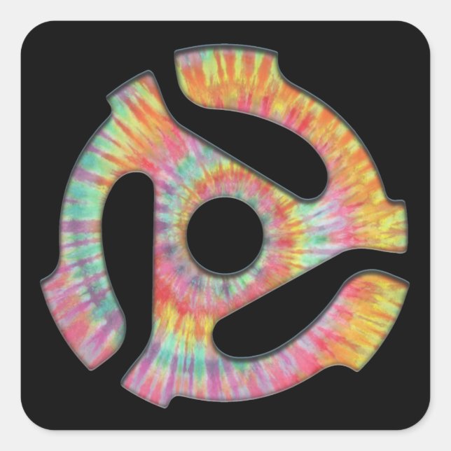 45 Adapter Tie-Dye Square Sticker (Front)