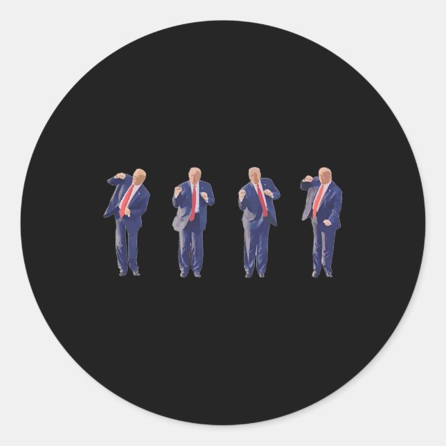 45 Dance President Donald J Trump 2024 Never Surre Classic Round Sticker (Front)