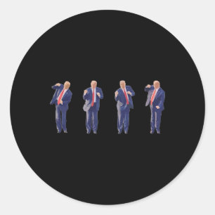 45 Dance President Donald J Trump 2024 Never Surre Classic Round Sticker